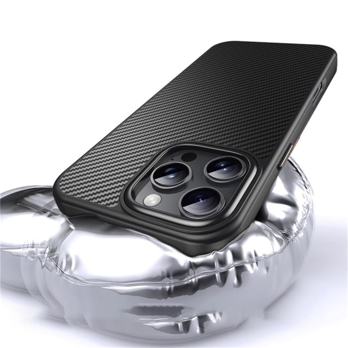 Bild 3,  iPhone 16 Pro Max Skal MagSafe Kolfiber Textur Svart