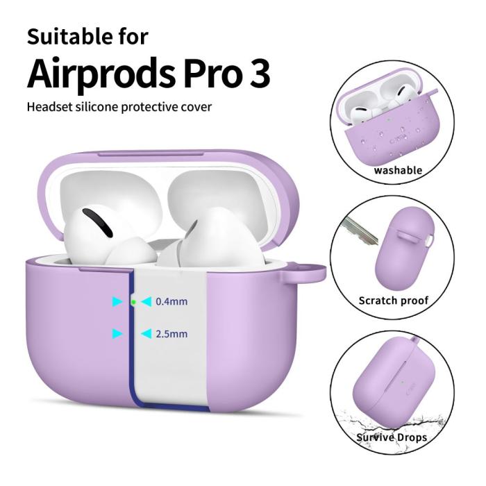 Bild 4, Tech-Protect Tech-Protect AirPods Pro 3 Skal Silikon Hook Lavender