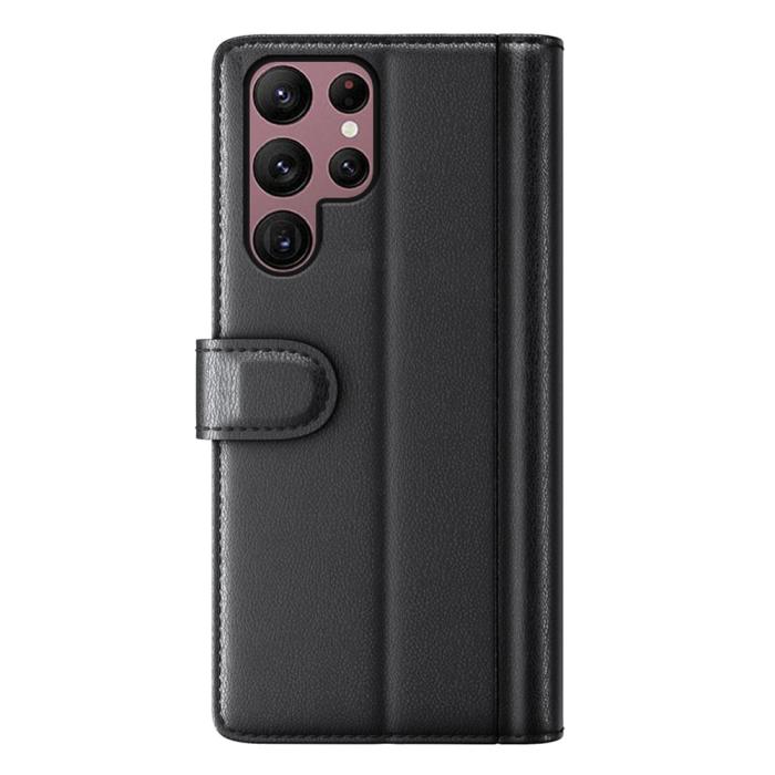 Bild 5,  Samsung Galaxy S23 Ultra Fodral Premium Äkta Läder Svart