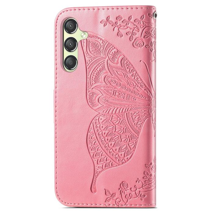 Bild 4,  Samsung Galaxy A25 5G Fodral Läder Big Butterfly Rosa