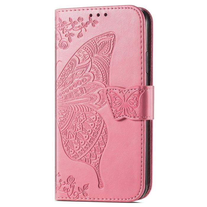 Bild 5,  Samsung Galaxy A25 5G Fodral Läder Big Butterfly Rosa
