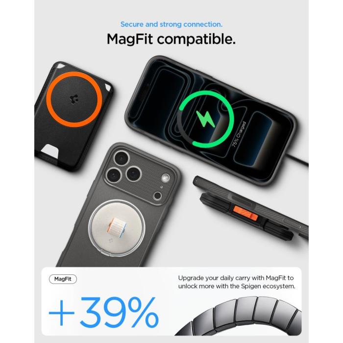 Bild 5, Spigen Spigen iPhone 18 Pro / 17 Pro Skal MagSafe Rugged Armor Grå