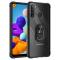  Samsung Galaxy A21 - Shockproof Hybrid Ring Skal - Svart