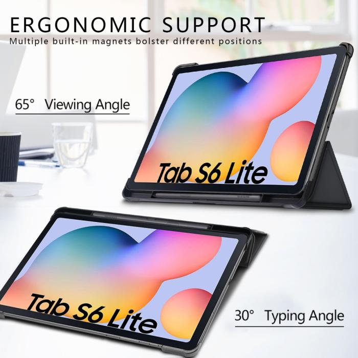 Bild 4,  Samsung Galaxy Tab S6 Lite Fodral Bumper Tri-Fold Svart
