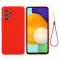  Samsung Galaxy A53 5G Skal Liquid Silikon Med Strap Röd