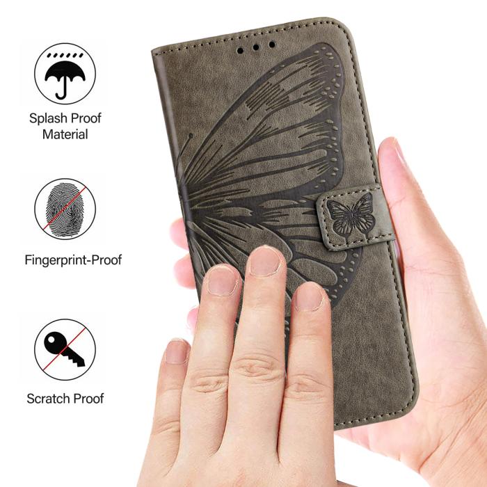 Bild 2,  Samsung Galaxy A27 5G Fodral Fjäril Grå