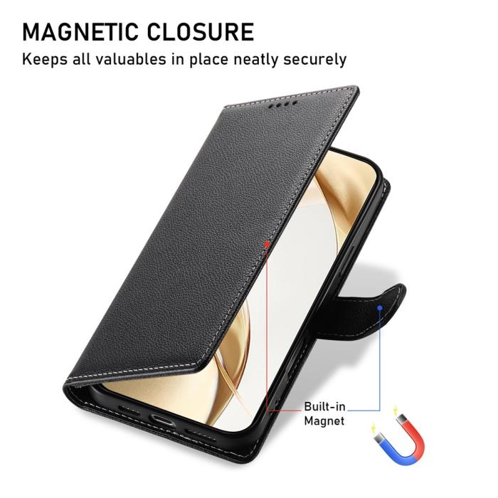 Bild 4,  Xiaomi 17T Fodral Litchi Läder Svart
