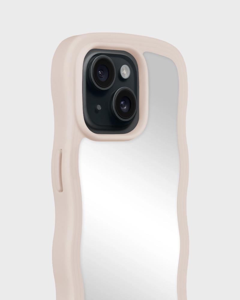 holdit holdit iPhone 15/14/13 Skal Wavy Light Beige Mirror