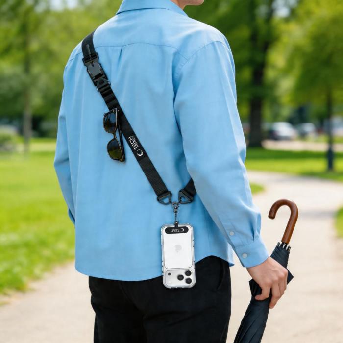 Bild 6, Tech-Protect Tech-Protect Mobilsnöre CrossBody Rope Svart