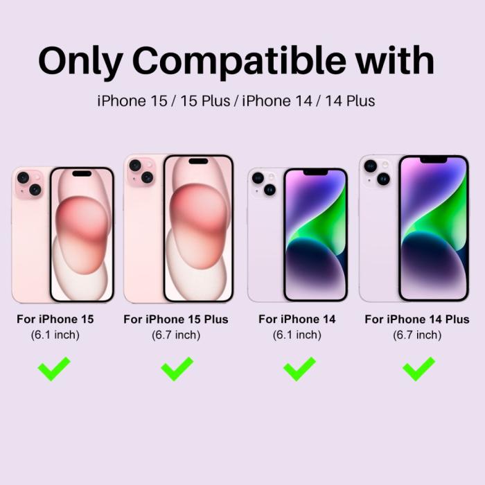 Bild 2, NORTHJO NORTHJO iPhone 15/15 Plus/14/14 Plus Linsskydd 3-PACK Glitter Rosa