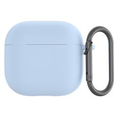  AirPods 4 Skal Med Karbinhake Silikon Ljus Bl&aring;