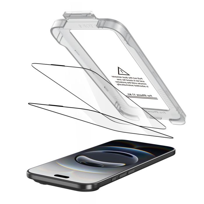Bild 2, Tech-Protect Tech-Protect iPhone Air 2-PACK Skärmskydd Quick Set+ Svart