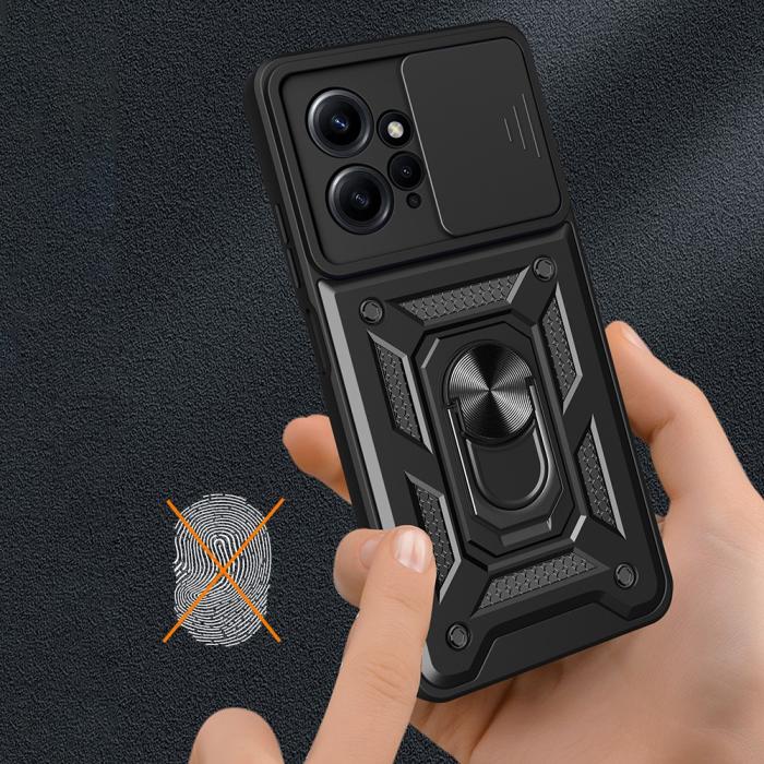 Bild 5,  Xiaomi Redmi Note 12 4G Skal Camshield Ring Hybrid Silver