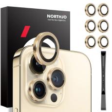 NORTHJO NORTHJO iPhone 14 Pro/Pro Max/15 Pro/Pro Max Linsskydd 2-PACK Guld