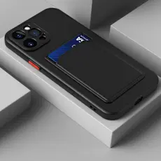  iPhone 14 Skal TPU Med Kortfack Svart