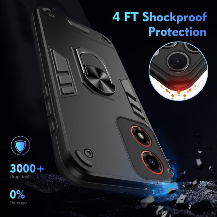 Bild 4,  Motorola Moto G04 4G/G24 4G Hybrid Ring Skal Svart