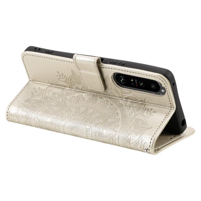 Bild 4,  Sony Xperia 1 V Fodral Mandala Läder Guld