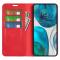  Motorola Moto G52/G82 Fodral Flip Retro Läder Röd