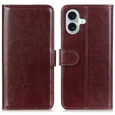  iPhone 17 Fodral Crazy Horse L&auml;der Brun