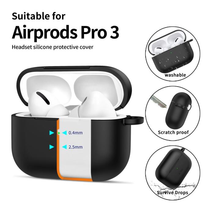 Bild 4, Tech-Protect Tech-Protect AirPods Pro 3 Skal Silikon Hook Svart