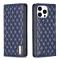 BINFEN BINFEN iPhone 15 Pro Fodral Diamond Flip Läder Blå
