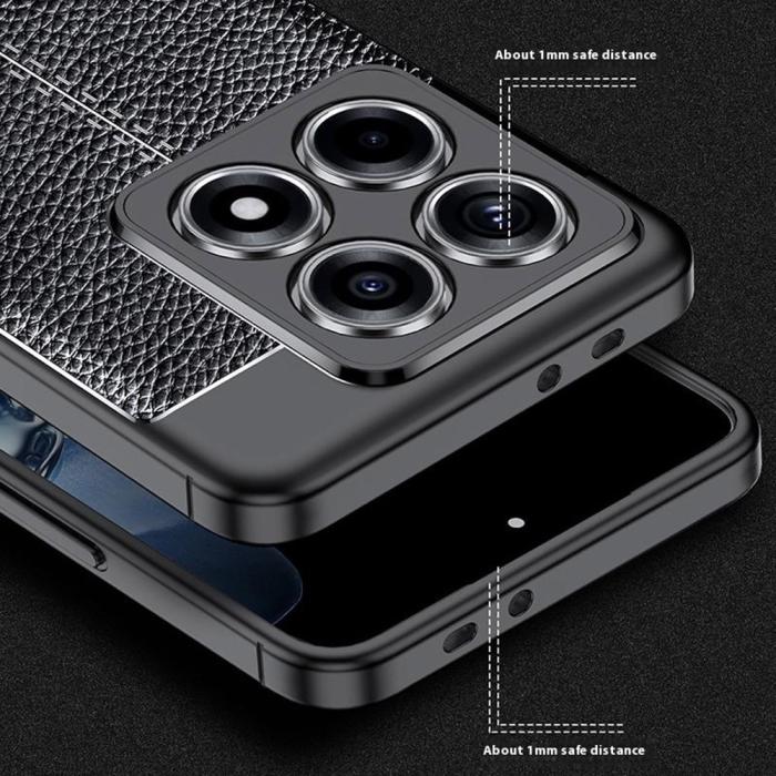 Bild 4,  Xiaomi 14T Skal Litchi Textur Svart