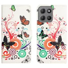  Motorola Moto G86 Power/G86 5G Fodral Med Tryck Fj&auml;rilar