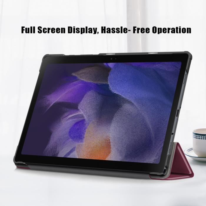 Bild 4,  Samsung Galaxy Tab A8 10.5 (2021) Fodral Premium Tri-Fold Vinröd