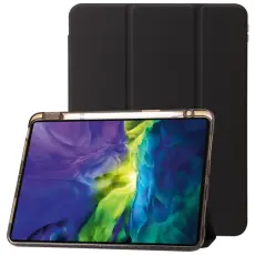  iPad Pro 11 2025/2024 Fodral Tri-Fold Pennh&aring;llare Hybrid Svart
