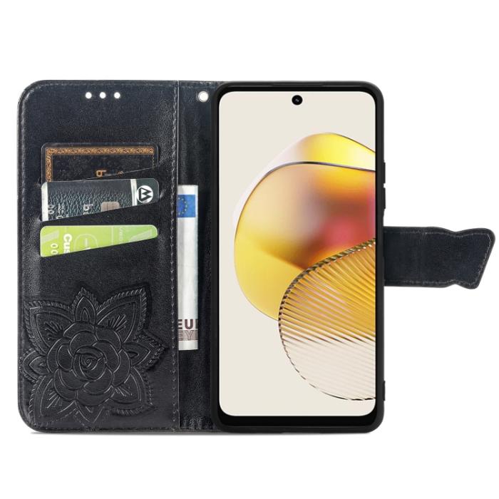 Bild 3,  Motorola Moto G73 5G Fodral Butterfly Svart