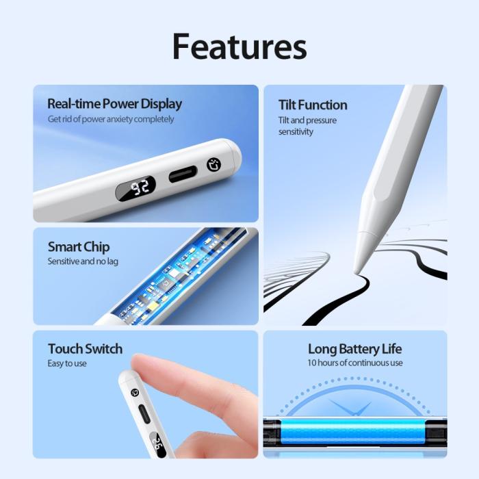 Bild 4, DUX DUCIS DUX DUCIS Active LED iPad Stylus Touchpenna Vit