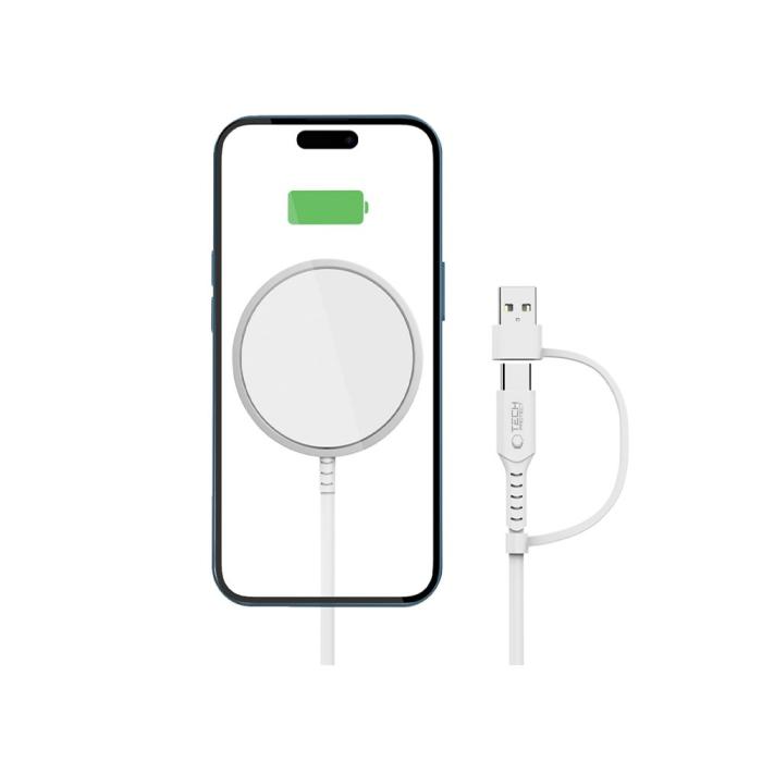 Bild 2, Tech-Protect Tech-Protect 15W MagSafe Trådlös Qi Laddare Vit