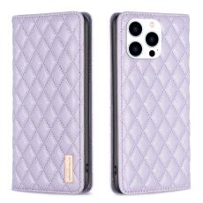 BINFEN BINFEN iPhone 15 Pro Fodral Diamond Flip L&auml;der Lila