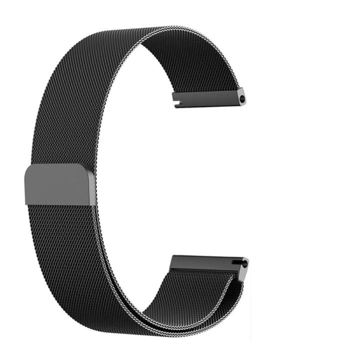 Bild 3,  Milanese Loop Metall Armband För Smartwatch - Svart (22 mm)