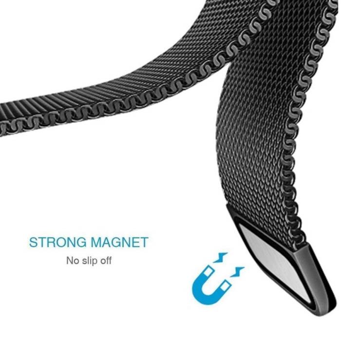 Bild 4,  Milanese Loop Metall Armband För Smartwatch - Svart (22 mm)