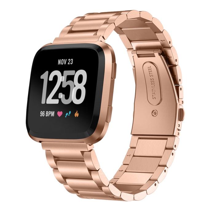 Bild 2,  Lyxigt Metallarmband Fitbit Versa/Versa 2 - Roséguld
