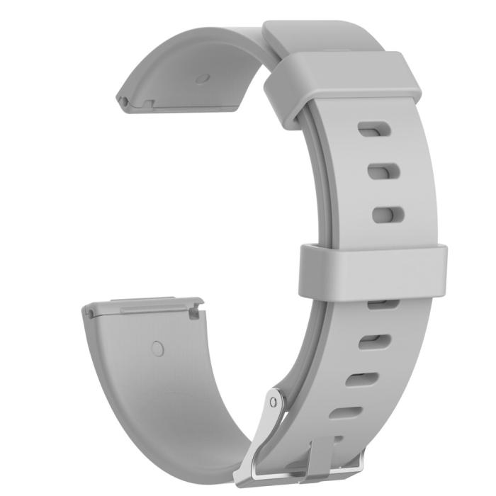 Bild 2,  Silikon Armband Fitbit Versa/Versa 2 - Grå