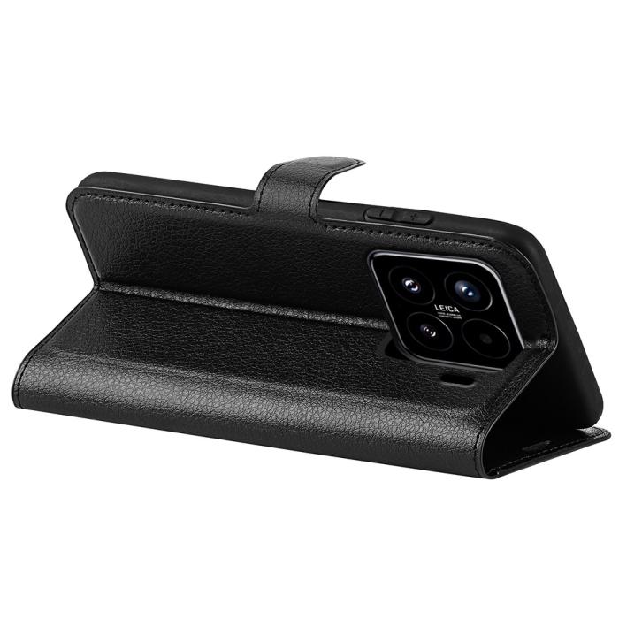 Bild 4,  Xiaomi 15 Fodral Litchi Läder Svart