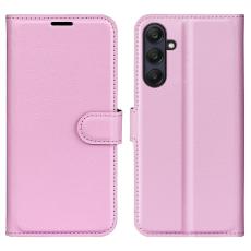  Samsung Galaxy A16 / A26 5G Fodral Litchi L&auml;der Textur Ljus Rosa
