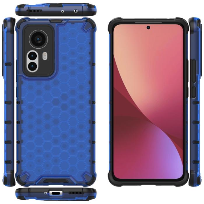 Bild 6,  Xiaomi 12 Pro Skal Hybrid Honeycomb Blå