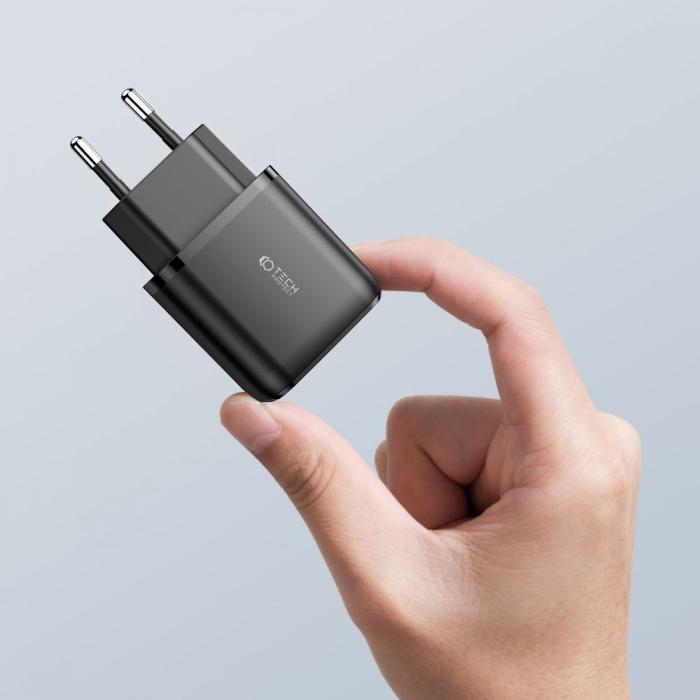 Bild 5, Tech-Protect Tech-Protect 20W Väggladdare PD QC USB-C / USB-A Svart