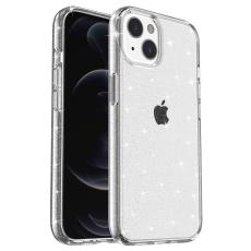  iPhone 15 Plus Skal Hybrid Glitter Vit