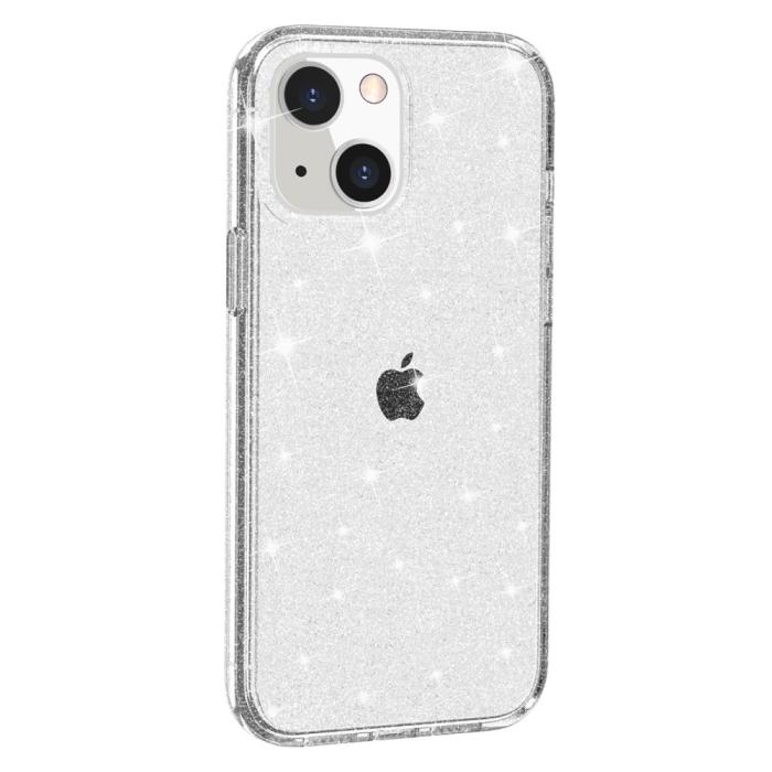 Bild 2,  iPhone 15 Plus Skal Hybrid Glitter Vit