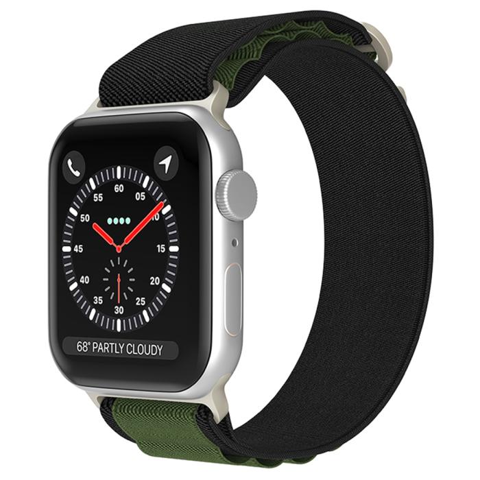 Bild 2, ColorPop Apple Watch 42/44/45/46/49 mm Armband Alpine Pro Loop Svart/Grön