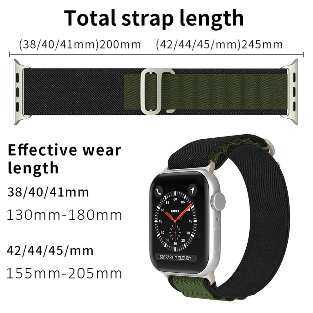 ColorPop Apple Watch 38/40/41/42 mm Armband Alpine Pro Loop Svart/Grön