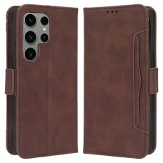  Galaxy S23 Ultra Fodral Med Avtagbart Kortfodral Brun