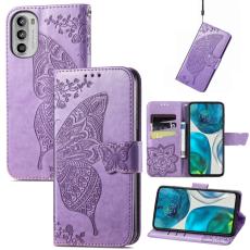  Motorola Moto G52/G82 Fodral Fj&auml;ril Tryck Ljus Lila
