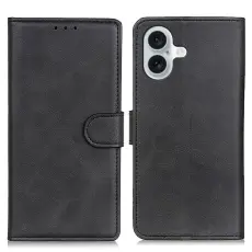  iPhone 17 Pl&aring;nboksfodral L&auml;der Svart