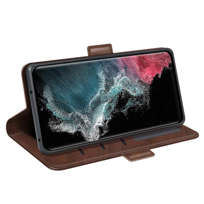 Bild 3,  Samsung Galaxy S23 Ultra Fodral Magnetisk Stängning Brun