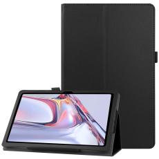  Samsung Galaxy Tab A7 10.4 Fodral Litchi L&auml;der Svart